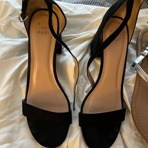 Black chunky heel sandals